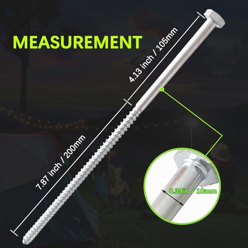 12 pcs 3/8 x 12 inch Heavy Duty Ground Anchors Tent Stakes Kit