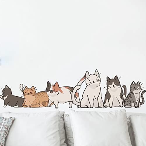 Wall Sticker and Decal, Cats in line
