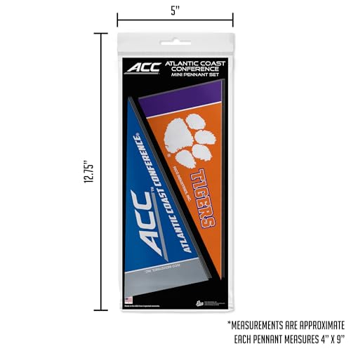 NCAA ACC Mini Felt Pennant Set - 4" x 9" Team Flags