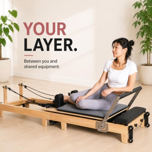 Pilates Grip Towel - Lightweight Quick Dry Microfiber - Stone Gray