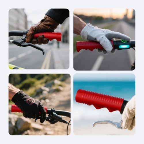 Red 3/4 Inch Bike Handlebar Grips - Antislip Tricycle Grips