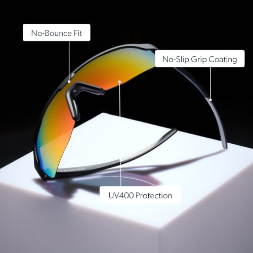 Polarized Running Sunglasses for Men & Women - UV400 Protection, No Slip, No Bounce