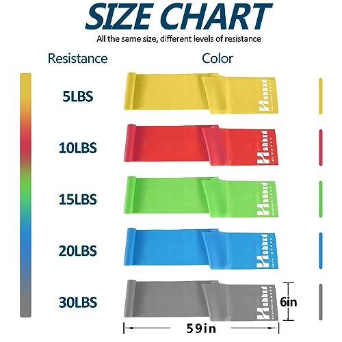 Resistance Bands Set for Physical Therapy and Yoga - 5 Levels