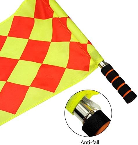 Soccer Referee Flags with Metal Pole and Foam Handle - 45cm