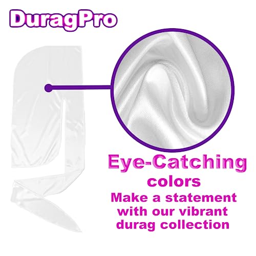 Silk Durag for Men and Women Gift Set - White Satin Do Rag