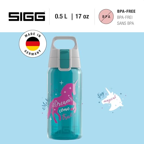 SIGG Viva One 17 oz Kids Water Bottle - Unicorn 500 ml, Made in Germany