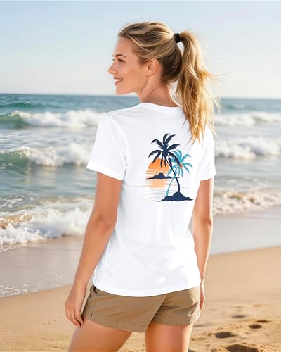 Women's UPF 50+ UV Sun Protection Short Sleeve Fishing Shirt - Lightweight & Quick Dry