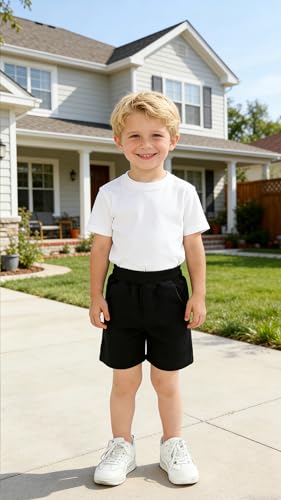 Kids Cotton Summer Shorts for Toddlers - Black, 2-3T