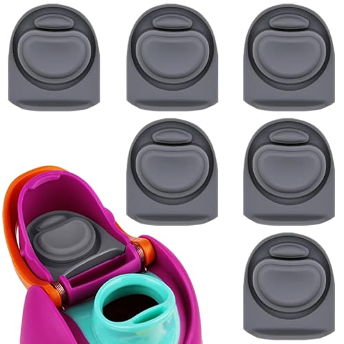 6-Pack Replacement Rubber Stoppers for Owala FreeSip Bottles - Gray