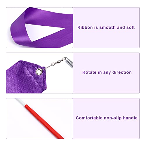 Dance Ribbons Set - 78.7 Inch Twirling Streamers with Wand