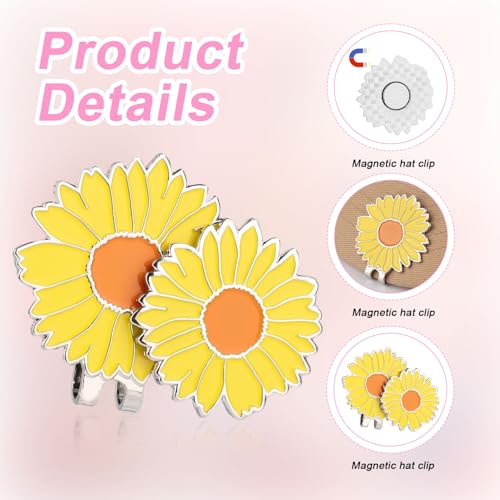Magnetic Golf Ball Marker with Hat Clip - Chrysanthemum Design