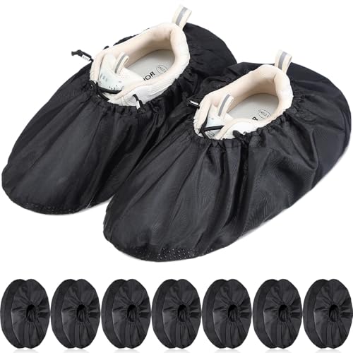 Frienda 8 Pairs Non Slip Reusable Shoe Covers Waterproof Boot Covers for Household Carpet Floor Protection Machine Washable (X-Large)