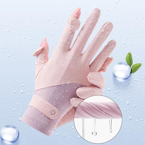 Full Finger Summer Cycling Gloves - Touchscreen, Gel Pads, Pink
