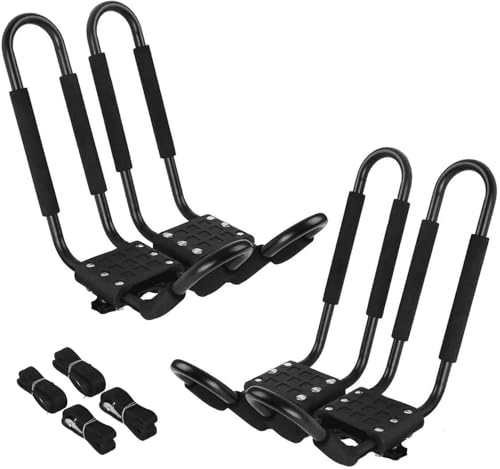 Kayak Roof Rack J-Bar Carrier - 2 Pairs Heavy Duty for 2 Kayaks