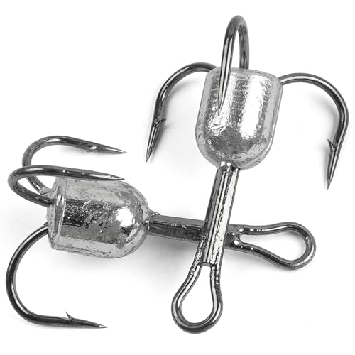 Heavy Duty Snagging Treble Hooks - 5/0 (1oz), 4pcs for Fishing