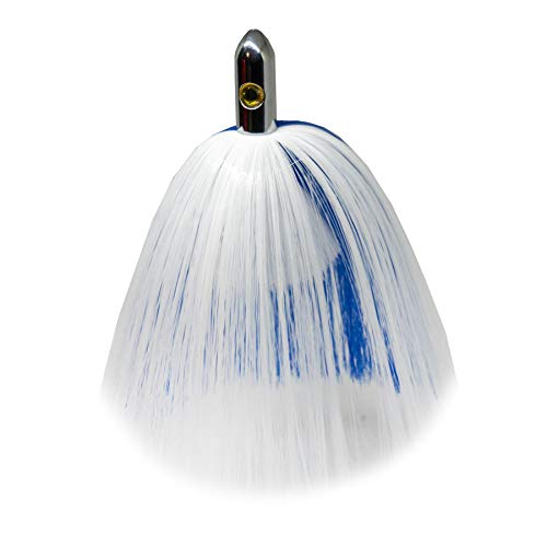 Bimini Lures 7" Chrome Head Fishing Lure - Blue/White Troll Bait for Tuna, Dolphin, Wahoo, Marlin
