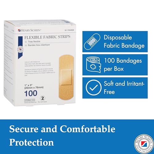 Sterile Adhesive Fabric Bandages 1" x 3" - 100 Count