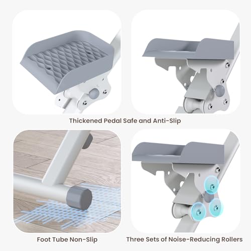 Folding Stair Stepper for Home Workout - 350LBS Capacity, White