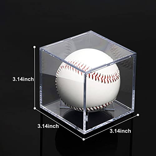 8-Pack UV Protected Acrylic Baseball Display Cases - Clear Cube Holder for Autographed Balls