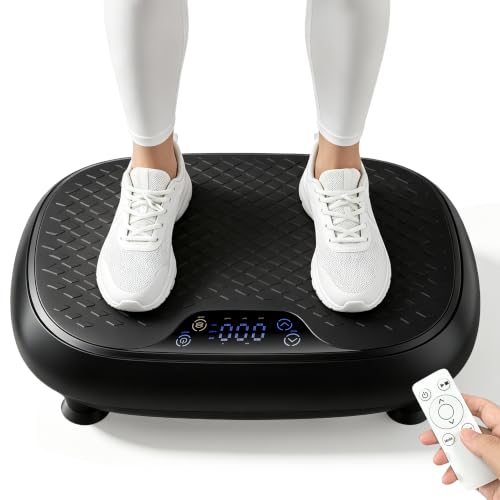 Leercan Black Vibration Plate Exercise Machine for Lymphatic Drainage, 330lbs
