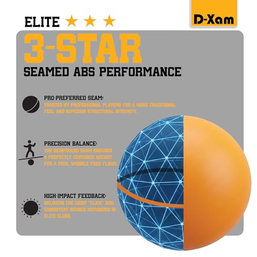 3-Star Ping Pong Balls - 50 Pack Orange Table Tennis Balls
