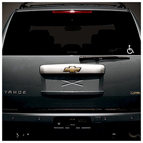 3x4 Inch White Vinyl Wheelchair Logo Window Sticker - Handicap Decal