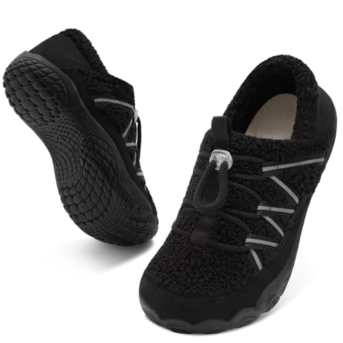 Relxfeet Women’s Diabetic Wide Slippers 8.5 Black - House Shoes for Indoor Comfort