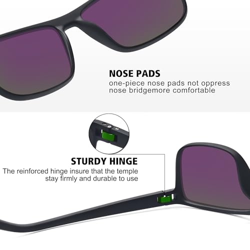 Polarized Sunglasses for Men Women - UV Protection Square Sports Glasses