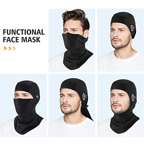 DAFIFO Ice Silk Summer Balaclava Face Mask for Men Women UV Sun Protection Black - One Size
