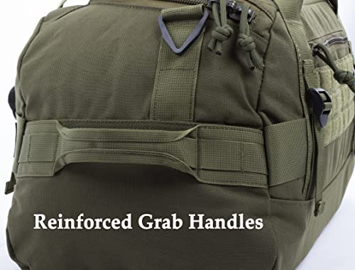 XMILPAX Olive Drab Tactical Duffle Bag 35L MOLLE Gear Travel Bag for Hunting & Camping
