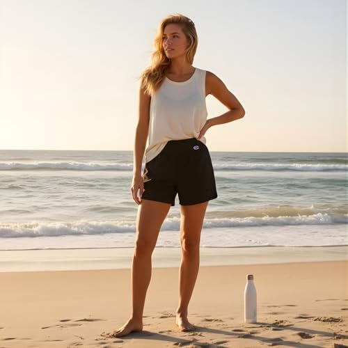 Champion Women’s 5" High Waisted Board Shorts – Black (Large)