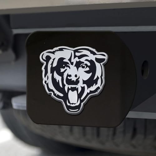 Chicago Bears Black Metal Hitch Cover with 3D Bear Logo