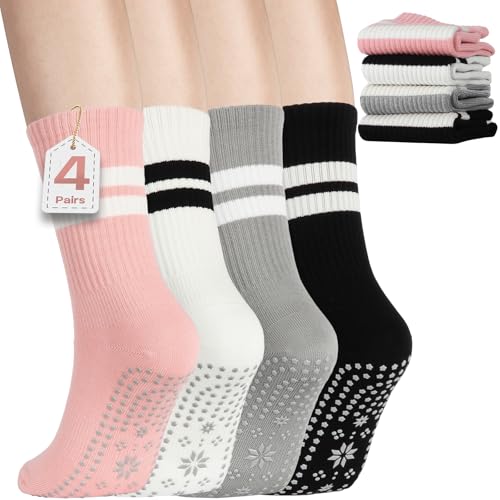 Non-Slip Pilates Grip Socks for Yoga & Barre - Multi01