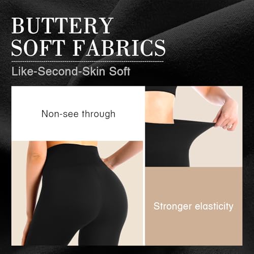 High Waisted Leggings for Women - Full Length, Large-X-Large, Coffee Brown