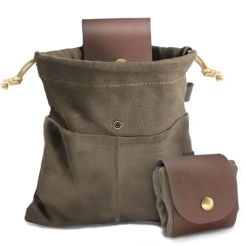 Collapsible Foraging Pouch - Water Resistant Canvas Bag - Green