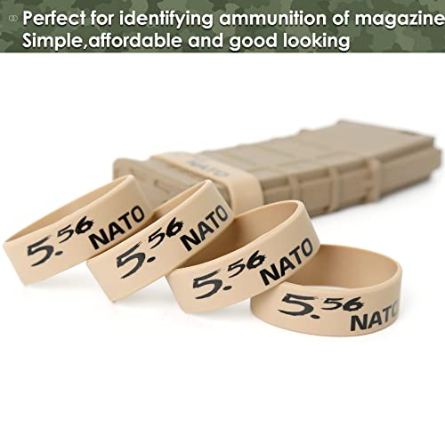 Durable Silicone Magazine Bands - 5.56 NATO, 300 Blackout, .223 Remington - 5 pcs - Khaki & Black