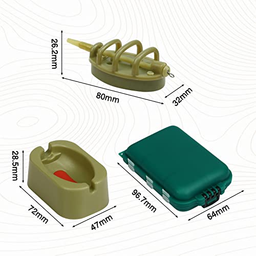 11PCS Carp Fishing Set with Inline Method Feeder and Rubber Mould Accessories