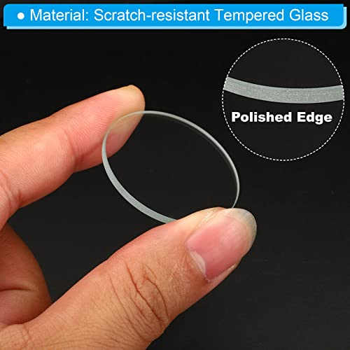 Flashlight Lens Replacement - 1.38" Dia Glass Lens, 2 Pcs