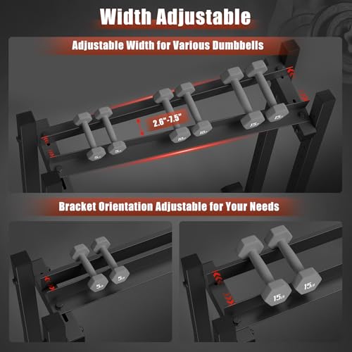 Adjustable Dumbbell Rack Stand - 1100LBS Capacity, 34 x 18.7 x 36 Inches