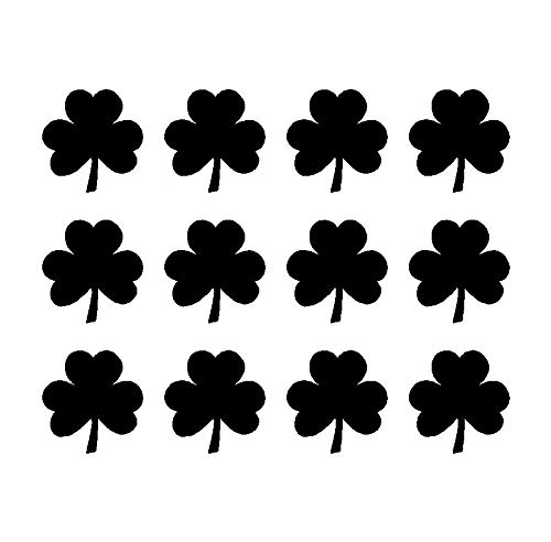 Irish Shamrock Vinyl Decals - Set of 12 Green 1" Stickers