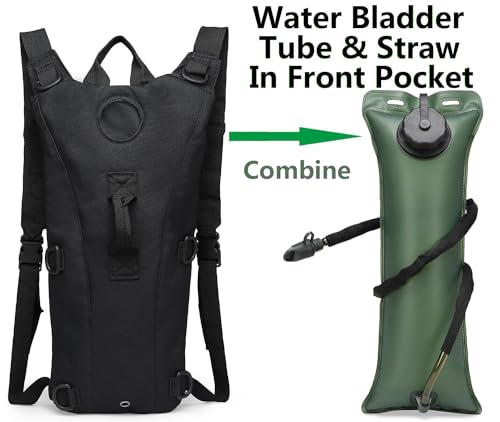 ATBP Black 3L Tactical Water Hydration Pack Military Backpack for Running Cycling Hiking