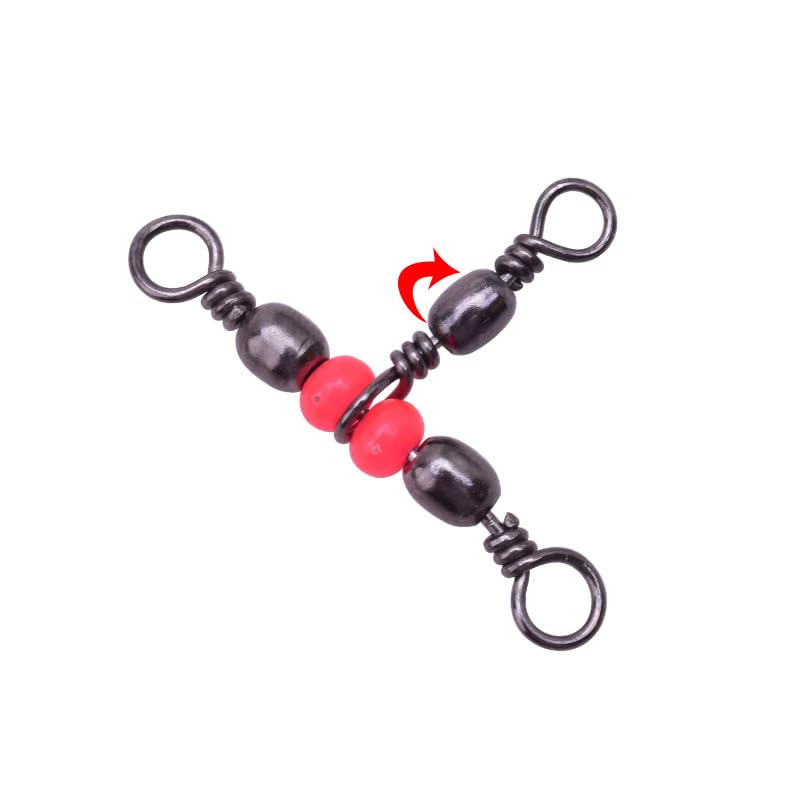 50 Pack Fishing Three Way Swivels - Copper Tackle Connectors