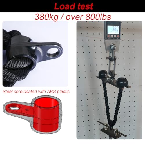 Heavy-Duty Tricep Rope Attachment - 27 & 36 Inches, Nylon with Rubber Ends