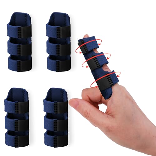 Finger Splint for Arthritis Relief - 4 Pack Blue