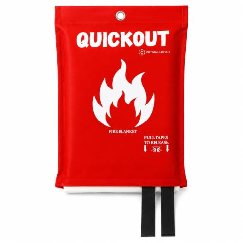 Fire Blanket for Kitchen & Home - 39 x 39 Inch Fiberglass with Pull Tabs