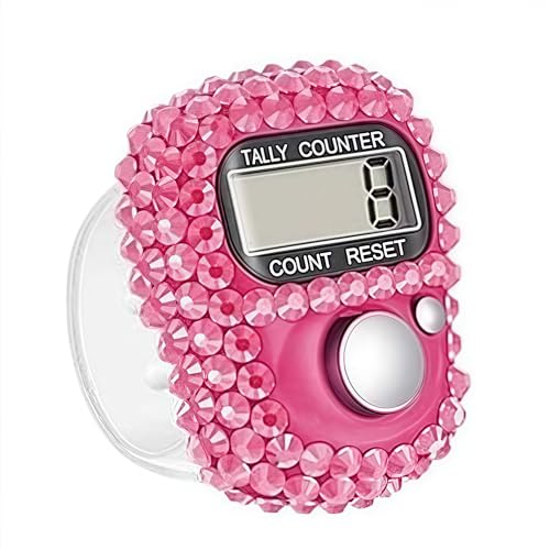 Digital Finger Tally Counter - Portable Clicker for Golf & Laps - Pink