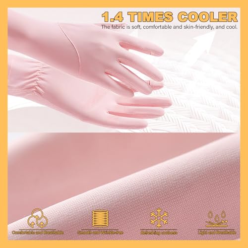 UPF 50+ Sun Protection Gloves for Women - Medium Pink