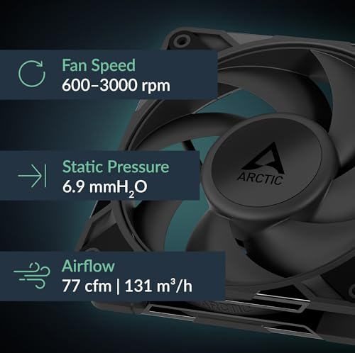 120mm PWM Fan - ARCTIC P12 Pro Black, 600-3000 RPM
