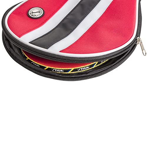 STIGA Red Ping Pong Paddle Cover - Heavy-Duty Vinyl Racket Case with Padding