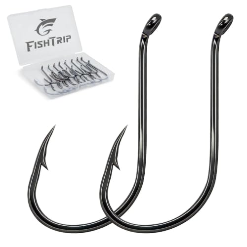 Octopus Fishing Hooks - High Strength, 100 Pcs, Black, 6#